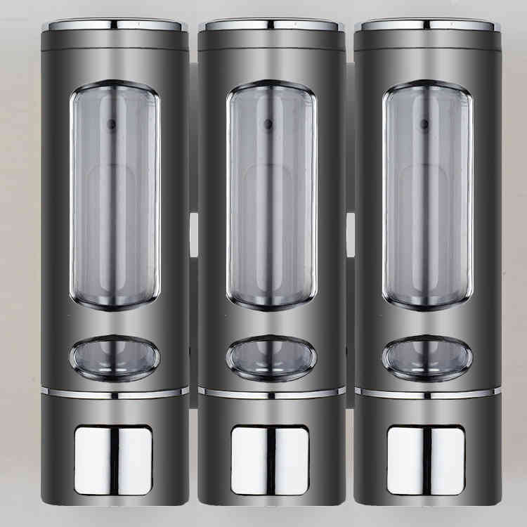 GFオンライン楽天市場店のシャンプーボトル ソープディスペンサー 壁掛け 400ml 3本セット 片手 ポンプ 手動 詰め替えボトル バス 浴室 お風呂 大容量｜アングル3