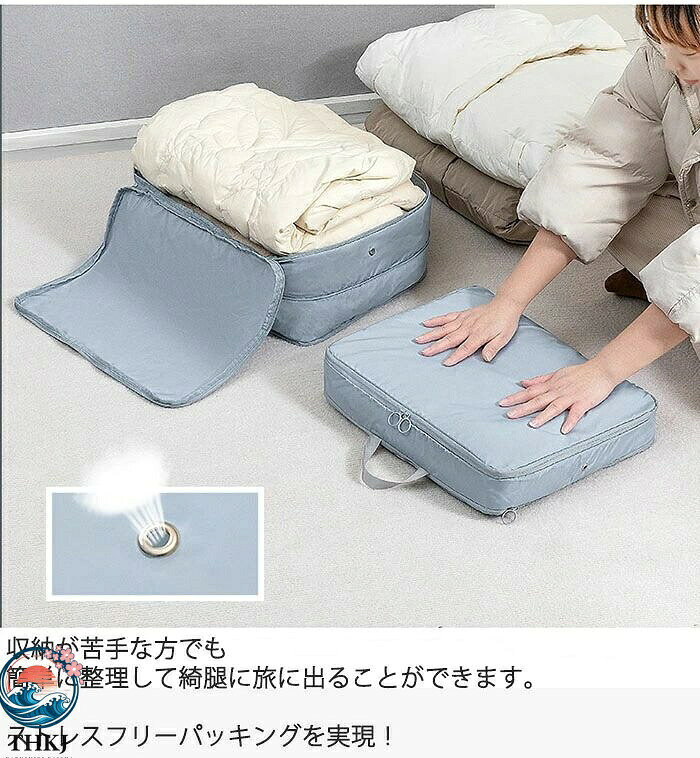 ファスナー 簡単 整理用 仕分け スペース節約 軽量 衣類仕分け トラベルポーチ 旅行用圧縮袋 圧縮 2 個セット 旅行用 収納ポーチ 旅行 空間節約 衣類旅行圧縮 バッグ 衣類 出張 便利グッズ gfonline-10014425 GFオンライン楽天市場店 サンプル画像2