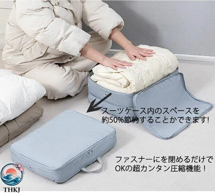 ファスナー 簡単 整理用 仕分け スペース節約 軽量 衣類仕分け トラベルポーチ 旅行用圧縮袋 圧縮 2 個セット 旅行用 収納ポーチ 旅行 空間節約 衣類旅行圧縮 バッグ 衣類 出張 便利グッズ gfonline-10014425 GFオンライン楽天市場店 サンプル画像3