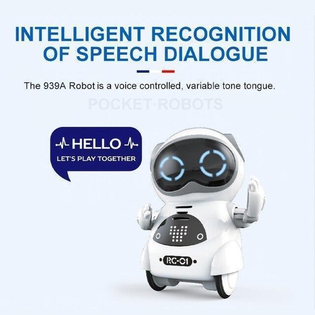 GFオンライン楽天市場店のポケットロボット インタラクティブ 会話 音声認識 歌 ダンス AI 人工知能 コンパクト ミニ ロボット おもちゃ｜アングル3