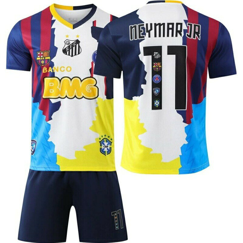 2526 パリ記念版 ブラジル代表 ネイマール 背番号11 ユヴェントス レトロ サッカーユニフォーム バルセロナ キッズ 大人用