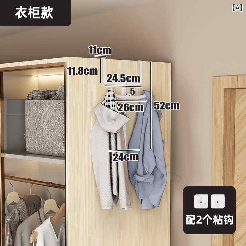 便利 フック 壁掛け 寝室 の ワードローブ の サイド 洋服 フック 収納 服 帽子 コート ラック ドア バックフック ハンガー パンチ フリー アーティファクト