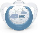 NUK ヌーク おしゃぶり キャップ付 手指なめ 防止に きれいな歯並びのために ジーニアス クジラ 新生児 0-6ヵ月 0か月~ OCNK40101233