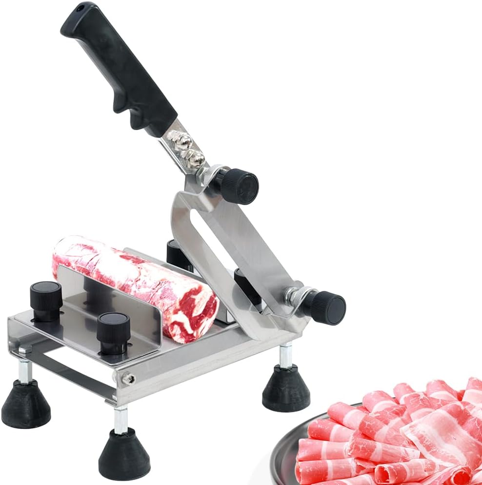 肉 ステンレス鋼 吸盤付きスタンドで作業も安全 丸洗い可能 家庭用 業務用 調節可能 0.1〜19mm 冷凍肉 ..
