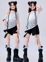 キッズダ コスチューム 演出服 発表会 ジャズダンス衣装 上下セット舞台衣装 チューブトップ ホットパンツ トップス 半袖 子供服