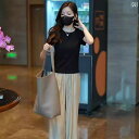 スタイル ショート 綿 ファッション 高級 Tシャツ 半袖 ショルダー ストレート 韓国 ホワイト 女性用 夏の レディース トップス
