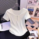 婦人服 名前の 大きい レディース スリムトップスの 短い 不規則な ガールの ホット 夏の は カウンターや レディース トップス
