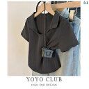 トップ 不規則な ライン フィッシュボーン スリムの 夏の レディース シャツ t 半袖 肩 右 大きいサイズ レディース トップス