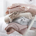 シングル 毛布 ベッドカバー ワッフル織 キ 寝具 ブランケット 冷房対策 綿100% ふわふわ ソファーカバー カバー タオルケット