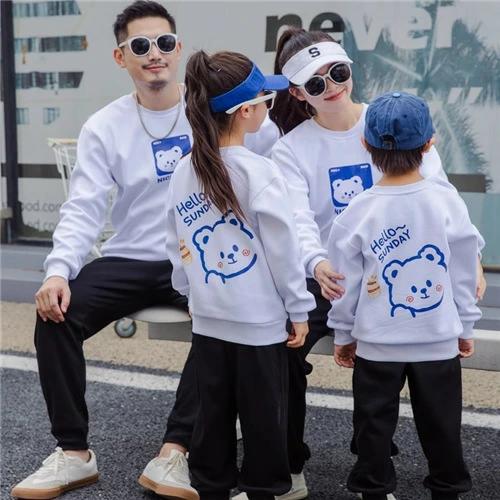 親子ペアルック 冬 ママ 親子 綿 ペアルック 秋 パーカー 親子 ペアルック トップス トレーナー 赤ちゃん ゆったり ペアルック