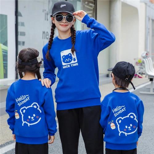 親子ペアルック 冬 ママ 親子 綿 ペアルック 秋 パーカー 親子 ペアルック トップス トレーナー 赤ちゃん ゆったり ペアルック 3