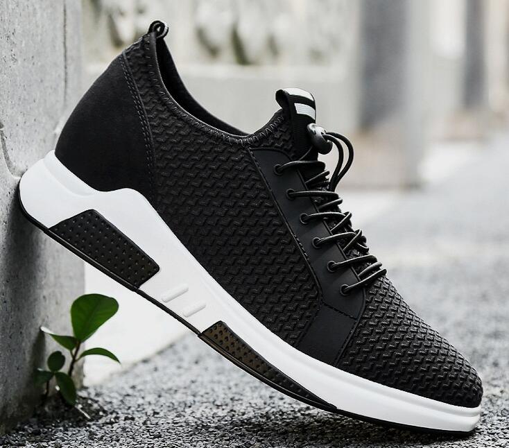 身長アップ8cm インヒール ブルー 黒 スニーカー 厚底 23.5-26.5 メンズ 通気性抜群 軽量快適 シューズ 運動靴