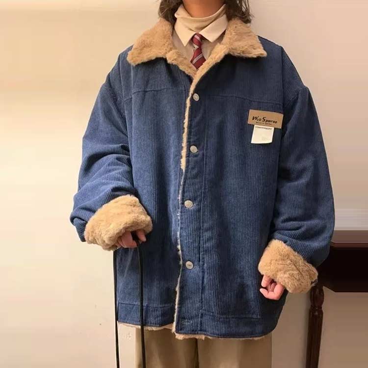 裏起 冬 秋 コーデュロイ 裏ボア 綿 防寒 通学 防風 通勤 コート 裏起毛 ジャケット ボア ブルゾン メンズ アウター ジャケット