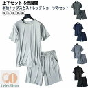 サラサ 肌触り 吸汗 部屋着 ルームウェア 外出可 リラックス 通気性 薄手 パジャマ 半ズボン 上下セット 夏 ストレッチ パジャマ