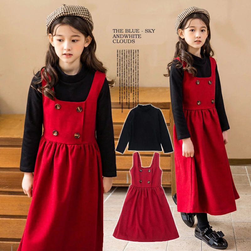 子どもワンピー ワンピース 可愛い 子供 女の子 子供服 入学式 韓国 暖か 秋冬 長袖 女の子 裹起毛 2セット ワンピース キッズ