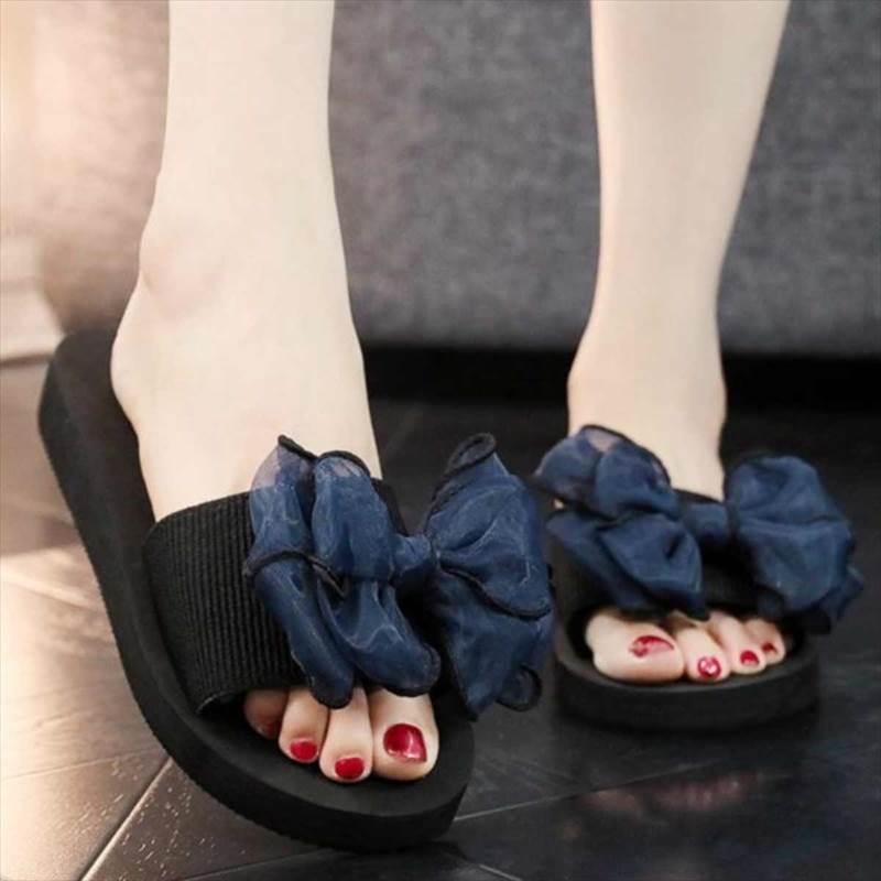 ガーリー キュート ラブリー おしゃれ 上品 カジュアル シンプル 大人可愛い かわいい メッシュ リボン 厚底 ミュール サンダル