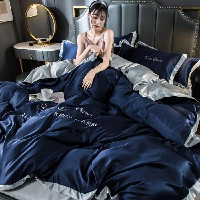 夏用涼感寝具 高品質ベッド用品 掛け布団カバー シングル 3点4点セット レーヨ セミダブル ツルツル艶と手触り感 敷布団カバー