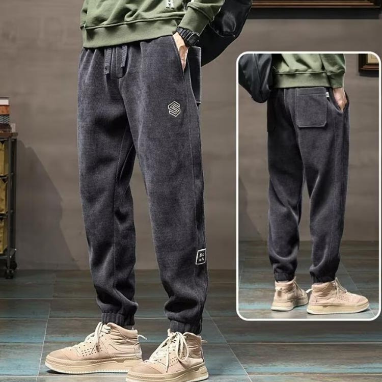 ウ リラックスパンツ ボトムス 通常 メンズ ゆったり 冬 秋 ジョガーパンツ 裏起毛 コーデュロイパンツ カジュアルパンツ 暖かい