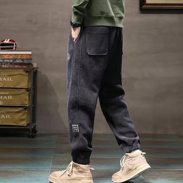 ウ リラックスパンツ ボトムス 通常 メンズ ゆったり 冬 秋 ジョガーパンツ 裏起毛 コーデュロイパンツ カジュアルパンツ 暖かい