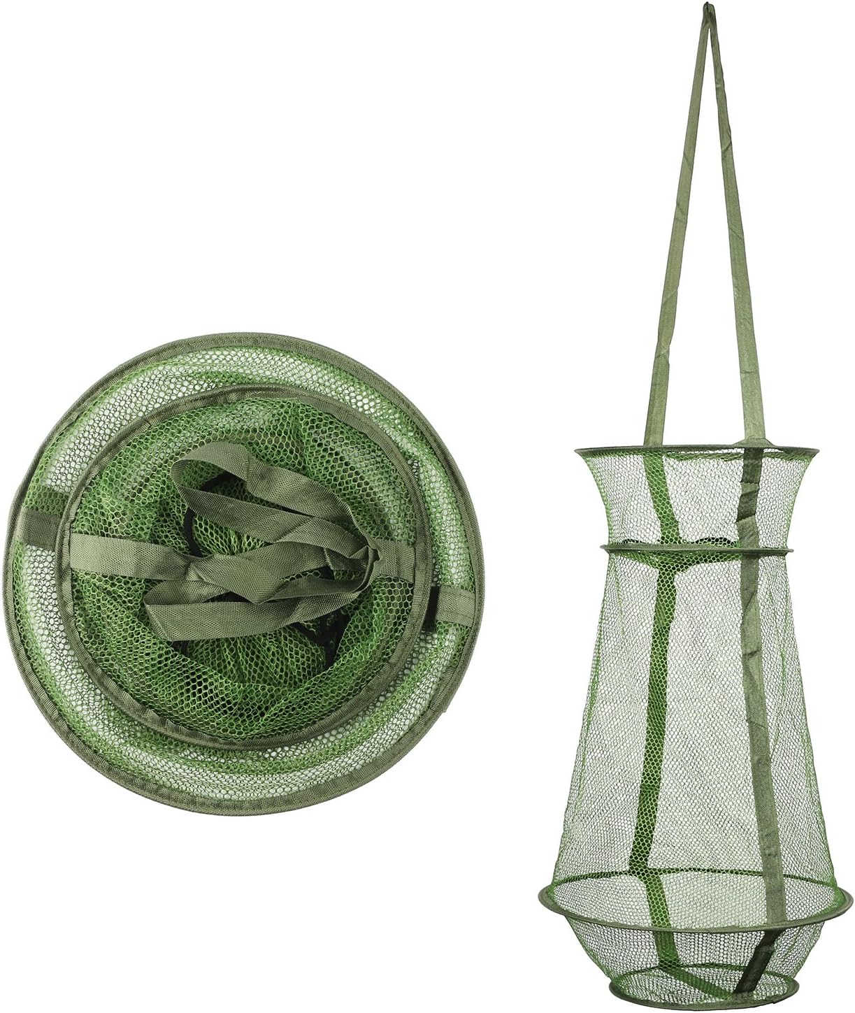 フローティン 釣りネット 魚バスケット 魚籠 直径28/33/40cm 折りたたみ ネットケージ 軽量 仕掛け付き 折り畳み網 魚捕り網かご