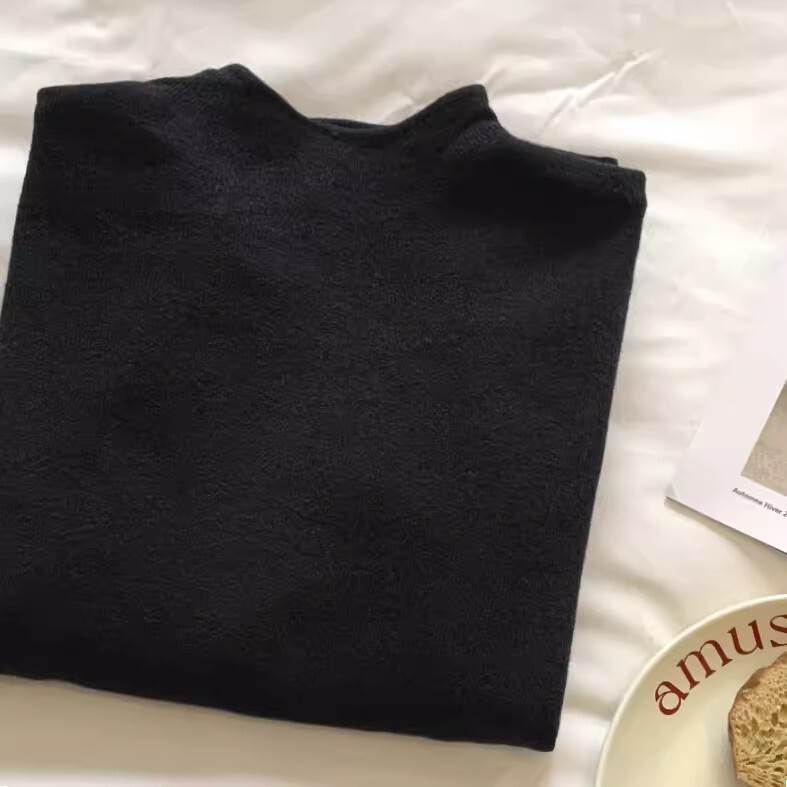 イ バイト 職場 学校 LL XL L M S SS XS ホワイト ブラック 細身 タイト スリム ボトルネック ハイネッ..