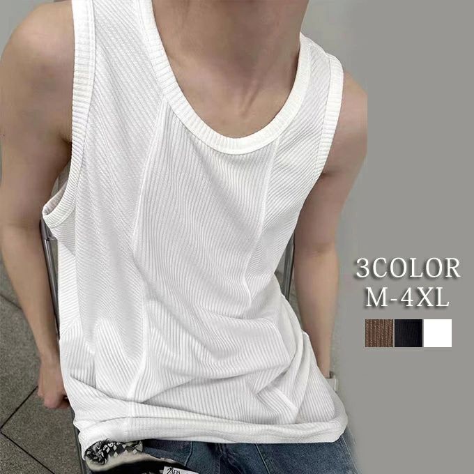 ランキン トレーニング 通気性 スポーツ 肌着 無地 クルーネック 袖なしtシャツ ノースリーブ トップス スポーツウェア メンズ