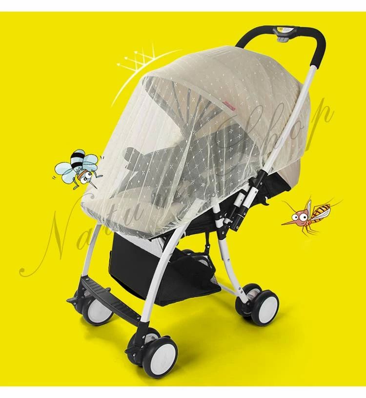 お散歩 お出かけ 便利 装着簡単 虫対策 可愛い 通気性 約55cm*150cm メッシュ ベビーカーカバー 蚊帳 ベビーカー用 虫よけネット