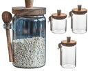 ガラス 密封 北欧 コーヒー豆 木製 550ml 400ml 耐熱ガラス スプーン 砂糖 850ml セット 塩 塩 保存容器 キャニスター 密閉容器