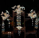 ストラップ 鶴 蝶 花 髪飾り 中華古代古典 ヘアアクセサリー お姫様 中国古代 可愛い 女性 子供 大人 コスプレグッズ チャイナ