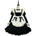 裾フ エプロンドレス メイド服 ショート丈 長袖 パフスリーブ コスプレ メイド 大人 女性 メイドコスチューム ミドル丈 メイド服