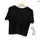 ス ショート ハイウエスト 2025 トップス Tシャツ レディース カーディガン 半袖 リネンニット アイス 夏の レディース トップス