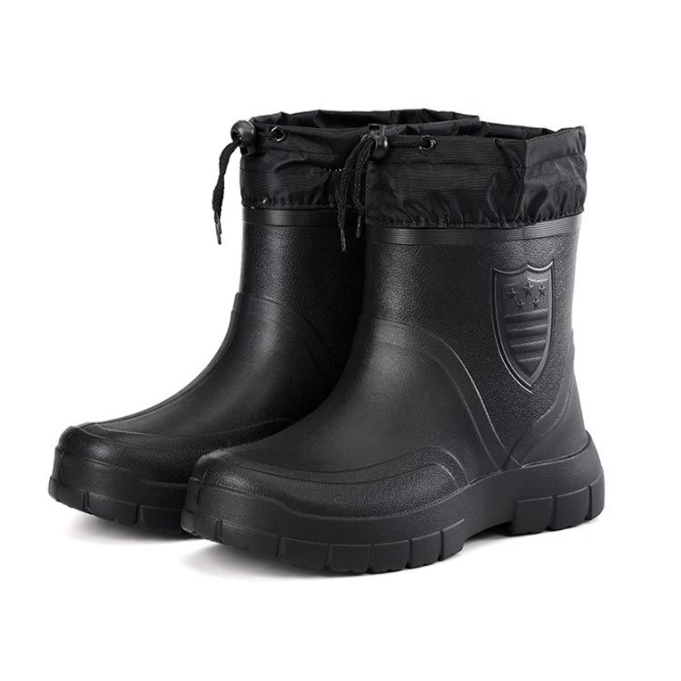 アウトドア 歩きやすい 作業 防寒レインブーツ 男性用 あったか 滑りにくい ロングブーツ レインブーツ メンズ フード付き 防寒