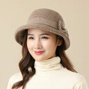 ファ 折りたたみ バケツ帽子 防寒 暖かい 軽い 女優帽 エレガント 小顔効果 UVカット ウールハット おしゃれ レディース 婦人帽