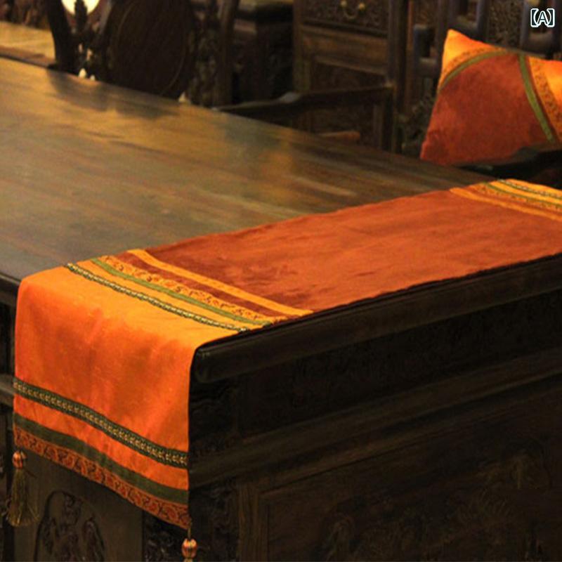 完 エキゾチックな エスニック シリーズ ネパール クロス スエードの レトロ チャイナ風 ランナー テーブル おしゃれ ランナー