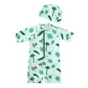 赤ちゃん 子供 ベビー服 ロンパース ラッシュガード ロンパース UVカット キッズ キッズ 女の子 キャップつき 2点セット