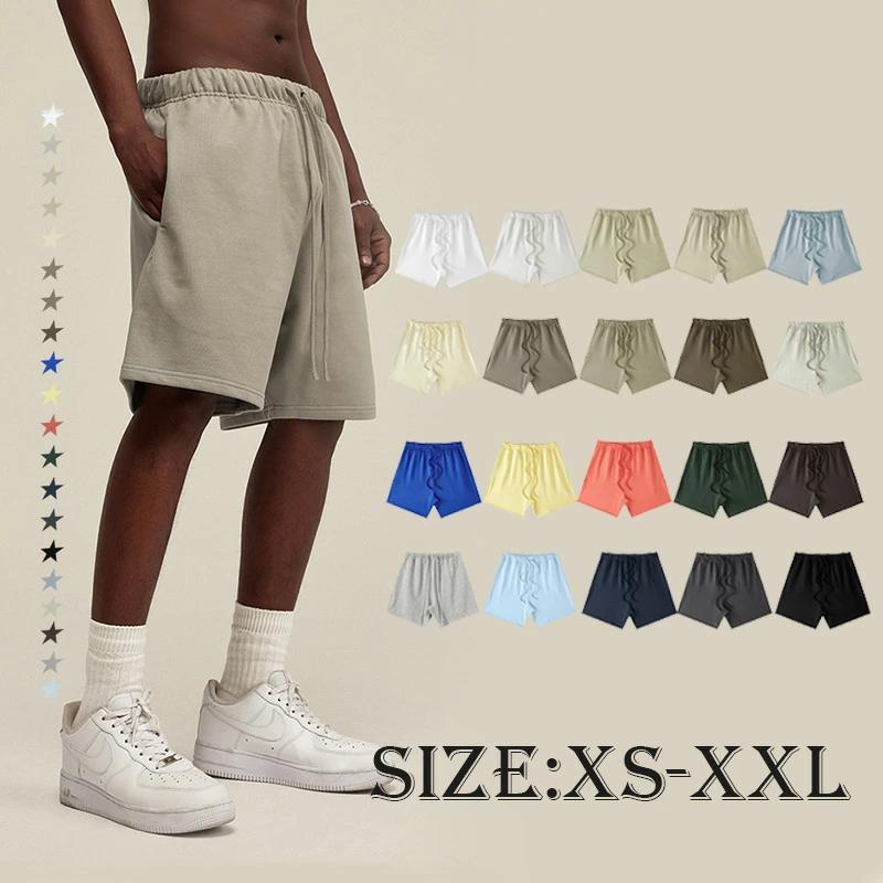ヘビーウェイト ハーフパンツ ストリート系 メンズ 中腰 短パン 韓国風カジュ ユニセックス スポーツ風 ゆったりシルエット 無地