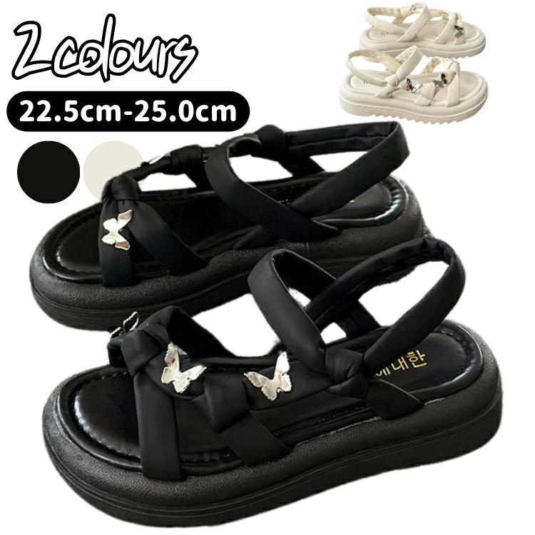 ジュニア かわいい 飾り付け シューズ レディース 厚底 屈曲性 おとな 女性向け サンダル 蝶柄 大人用 滑り止め 滑りにくい 外出