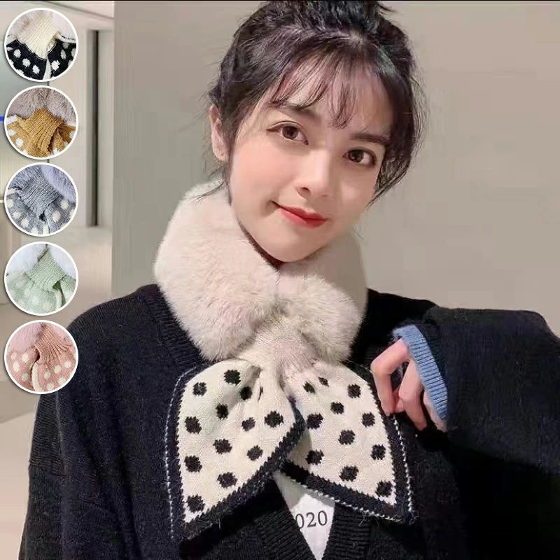 シンプル 水玉 マフラー レディース 保温 フォーマルドレス ドレス ボリューム ネックウォーマー ティ..