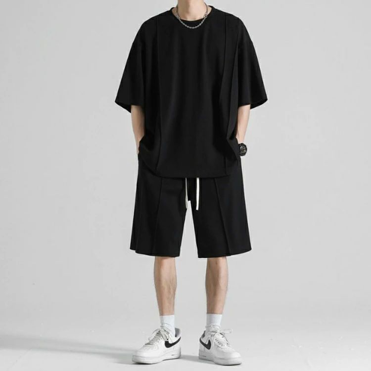 スポーツ 速乾 吸汗 シンプル 無地 半ズボン tシャツ 夏用 セットアップ ハーフパンツ Tシャツ 半袖 メンズ 上下セット ジャージ