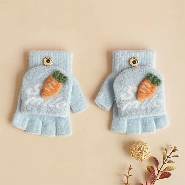 GSUショップのフィンガ 暖かい 女の子 おしゃれ かわいい ジュニア キッズ ハンドウォーマー 2組セット フィンガーレス 指なし パステルカラー｜アングル2