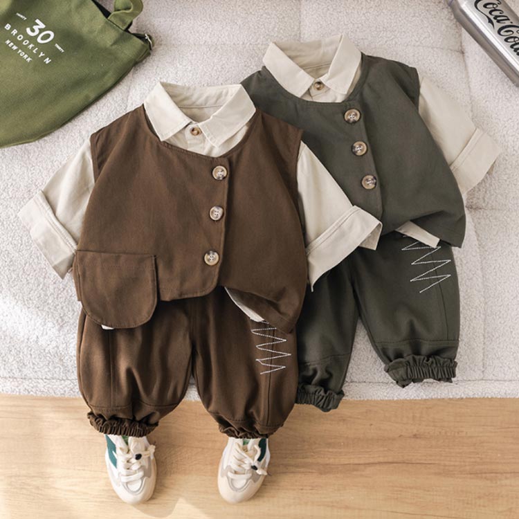 シャツ ベスト 七五三 セットアップ 結婚式 発表会 入園式 キッズ 入学式 子供服 卒園式 冬 秋 春 スーツ 正装 ズボン 110 ピア 2