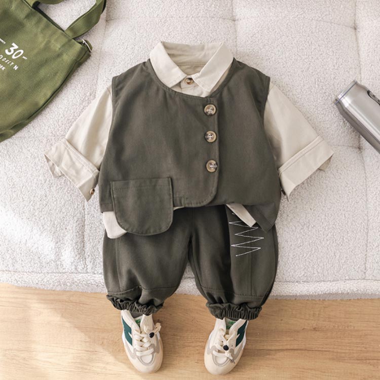 シャツ ベスト 七五三 セットアップ 結婚式 発表会 入園式 キッズ 入学式 子供服 卒園式 冬 秋 春 スーツ 正装 ズボン 110 ピア 3