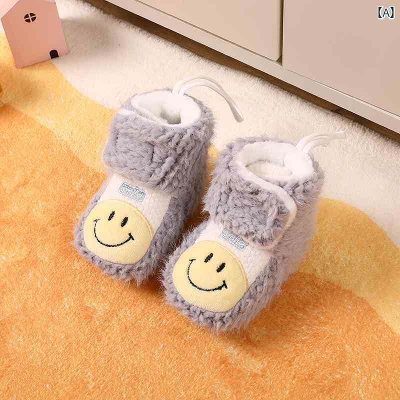 足保護 屋外 柔らかい底 女の子 男の子 0歳〜1歳 洗濯可能 転倒防止 カバー 暖かい シューズ 綿 冬 厚手 靴 幼児用