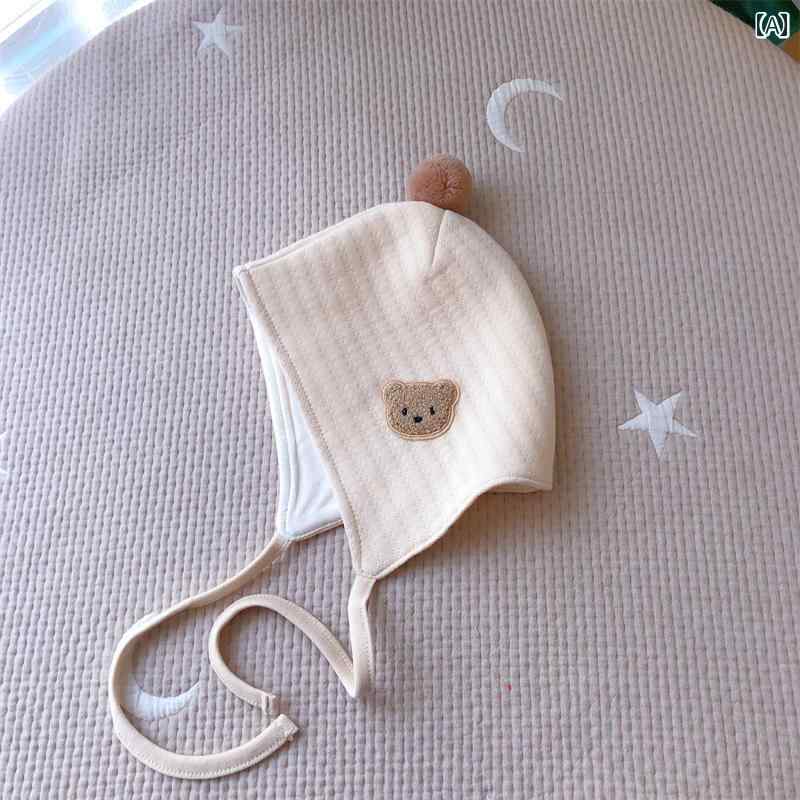 柔らかい キャップ オシャレ 外出 新生児 キュート かわいい アウトドア 帽子 耳保護 秋冬 帽子 ベビー..