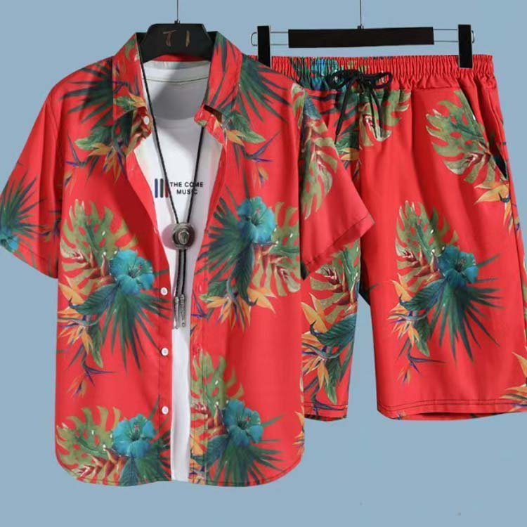 総柄 フラワー 花柄 ショートパンツ 半袖 ハーフパンツ トップス カジュアルシャツ 夏 セットアップ 夏服 シャツ アロハシャツ