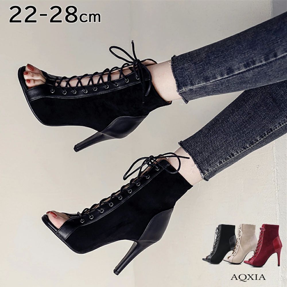 透かしレディ 9センチヒール 7センチヒール シースルー 春夏秋 ハイヒール ローヒールサンダル ショートブーツ 編み上げシューズ