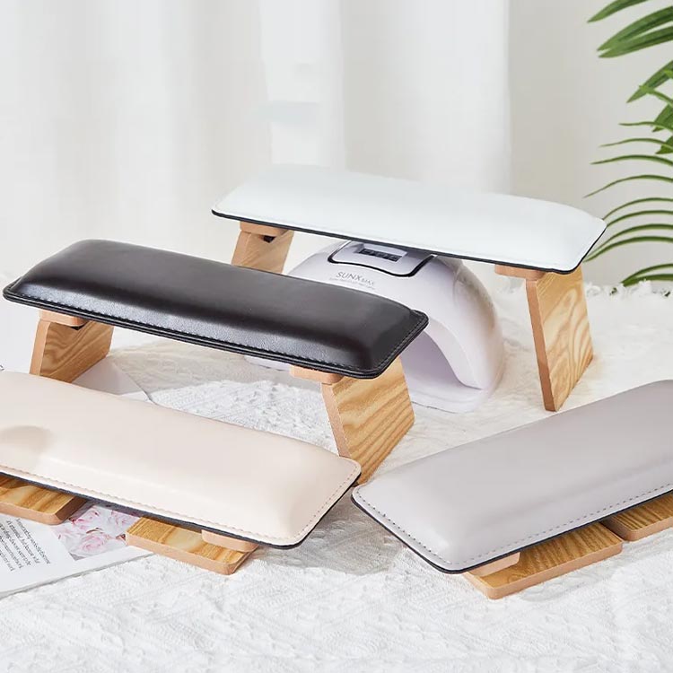 GSUショップの防水 ジェルライト収納 ネイルまくら LEDライト収納可 防汚 ハンドピロー ネイル ネイルクッション PUレザー 折りたたみ 手の枕｜アングル2