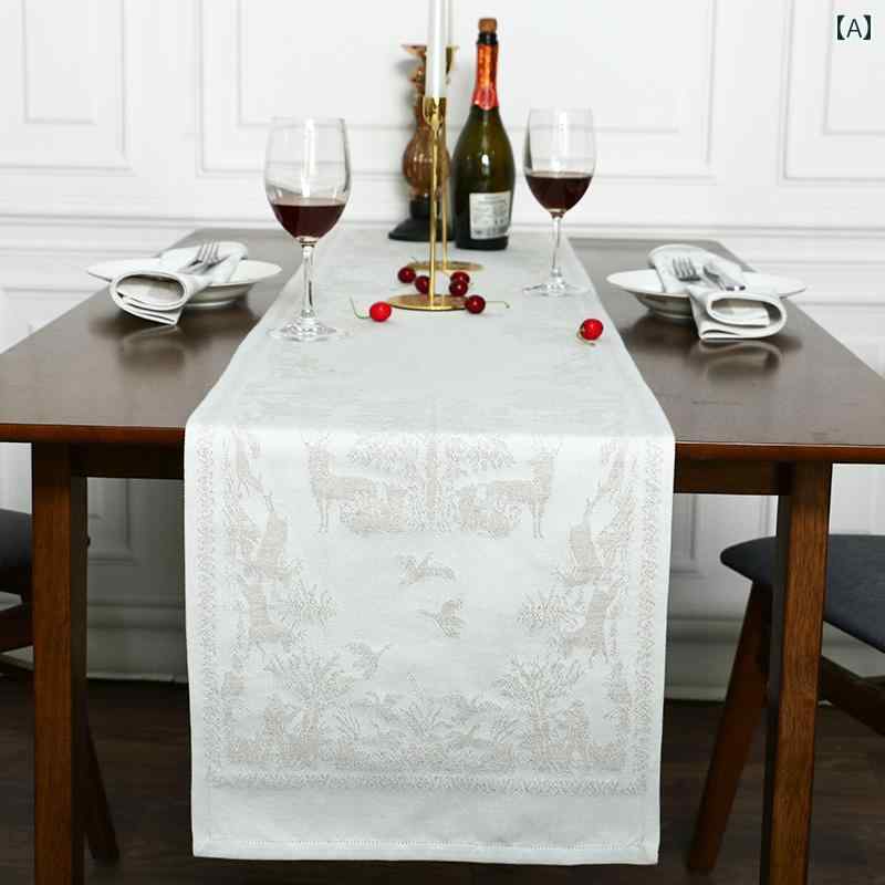 布 装飾 ロング ダイニング シンプル レトロ 軽い アメリカ ランナー テーブル リネンの コットンと 高..