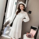 プリーツ マタニティウェア ワンピース Aライン ロング丈 マキシ丈 ママ 夏 秋 春 シフォンワンピース レディース ワンピース