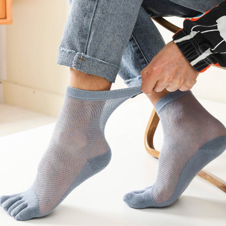 クルーソックス おしゃれ きれいめ 快適 春夏秋 夏用 シンプル 防臭 消臭 無地 薄手 スニーカーソックス メッシュ 五本指 靴下
